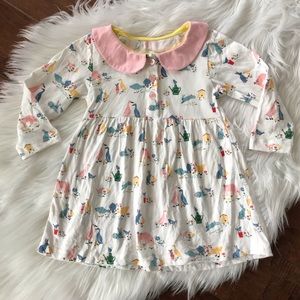 3T Spring Bunny Duck Chicken Collared Dress EUC